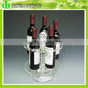 DDW-S005 ISO9001 Chinese Factory Sells SGS Non-toxic Test Wholesale Round Clear Acrylic Wine Bottle Holder thumbnail-2