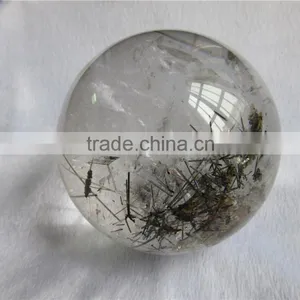 2015 Factory Direct Customed Wholesale Natural Black Rutilated Quartz Crystal Ball thumbnail-2