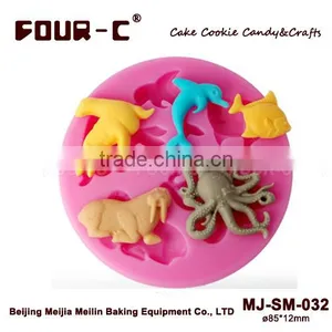 Sea Creatures Cake Design Mould,sugar Art Silicone Mould,fondant Making Tools thumbnail-1