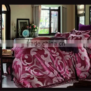 2014 New Product Pink Embroidered Silk/cotton Jacquard Bedding Set thumbnail-1