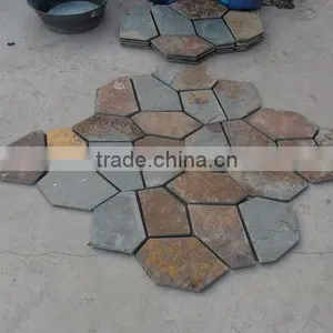 Natural Rusty Irregular Shape Flag Stone Paving thumbnail-1