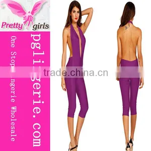 Ladies V-neck Cocktail Evening Jumpsuit thumbnail-4
