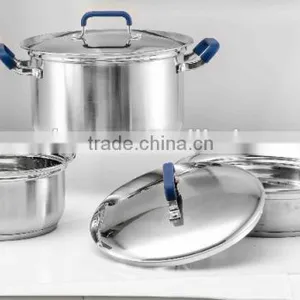 6Pcs Stainless Steel Mirror Cookware With Silicone Handle thumbnail-1