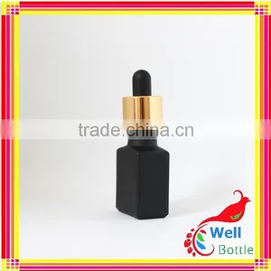 15ml 30ml Solid Matte Frosted Rectangle Black Glass Dropper Bottles Wholesale for e Liquid e Juice Vape Juice GR193R thumbnail-5