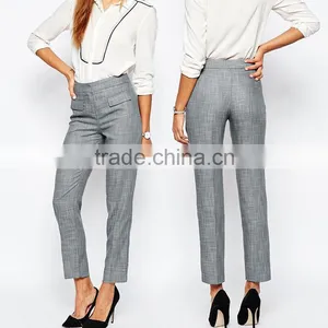 China Supplier Online Shopping Wholesale High Quality Grey Slim Women Straight Pants thumbnail-1