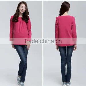 Autumn & Winter Long-sleeve Maternity T-shirt Loose Plus Size thumbnail-5