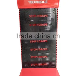 Metal Gondola Floor Display Stand /Hardware Tools Display Shelf With Hooks and Sticker for Logo thumbnail-1