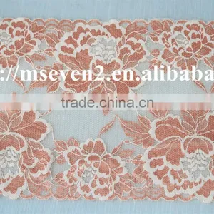Hot Selling 20cm Width Elastic Band Brazilian Hair Flower Pattern Full Lace Trim thumbnail-2