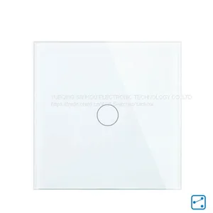 UK Standard ,110V-250V,one Gang Two Way Luxury Crystal Glass Panel Wall Switch Touch Light Switch thumbnail-4