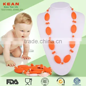 Kean BPA Free Saft Lovely Silicone Baby Beaded Necklace for Wholesale thumbnail-3