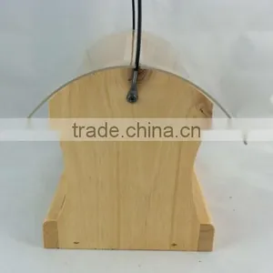 Handmade Wild Natural Wood Bird House Feeder With Acrylic Board thumbnail-3