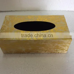 High Quality Best Selling Lacquer Rectangle Metallic Gold Tissue Box From Vietnam thumbnail-1