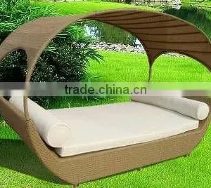 New Design Lounge Furniture Garden Outdoor Sun Lounger With Canopy thumbnail-2