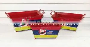 Garden Metal Rectangular Flower Pots Wholesale for Christmas Decor thumbnail-1