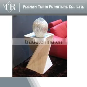 Modern White Travertine Marble Flower Pot Stand thumbnail-1