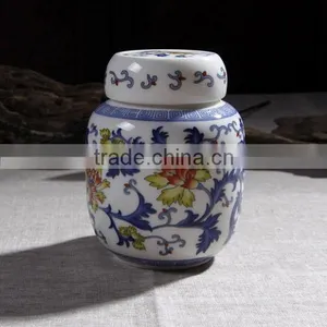 Chinese Style Blue and White Antique Chinese Cremation Urn thumbnail-4