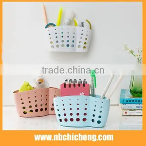 Bathroom Basket Storage Plastic Shelf Wall Holder thumbnail-1