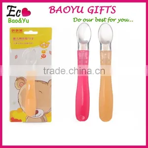 Factory Sale BPA Free Newborn Baby Spoon Silicone Baby Spoon thumbnail-1