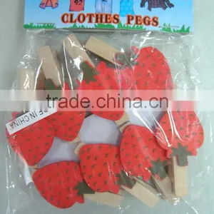Cute Design Stawberry Craft Wooden Cloth Pegs Factory thumbnail-1