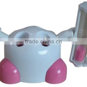 Toothbrush Holder With Sand Timer (pink Color) thumbnail-1