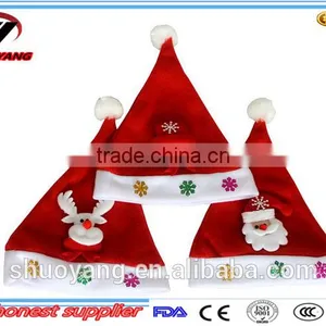 Custom Festival Decoration Silk Printing Christmas Santa Claus Hat For Kids thumbnail-1