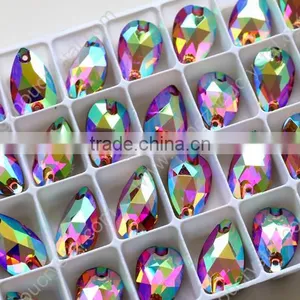 Polished Drop ab Sew on Rhinestones,flatback k5 Quality Sewing Crystal Stones thumbnail-4