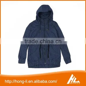 OEM Custom Polka Dot Printed Black Parka Winter Jacket Women thumbnail-3