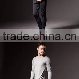 Custom Men's Male 100% Pure Merino Wool Outdoor Winter Athletics Sports Fleece Base Layer Thermal Warm Underwear Midweight Tops& thumbnail-2