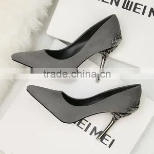 HFR-JS14034 Spanish Leather Women Stylish High Heel Shoes thumbnail-3