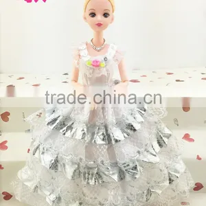 2016 Best Selling Beautiful Handmade Long Doll Clothing Barbie Doll Girl Dress thumbnail-4