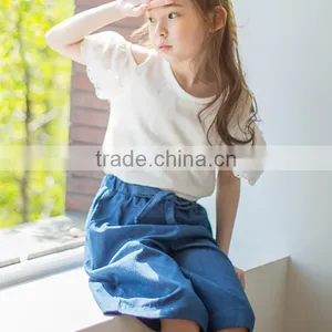 Zm35616a Fashion Clothing 2017 Wholesale Girls Shirts and Jean Pants Clothes Set thumbnail-3