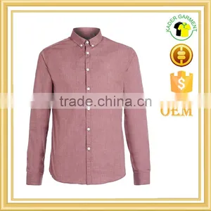Mens Burgundy Button Down Long Sleeve Office Shirt thumbnail-1