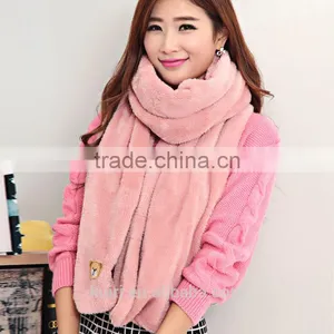 Women Scarf Imiation Fur Plush Neckerchief Girl Shawl Winter Warm Scarves Female Shawl Scarf Lovely Bear Neck Warmer thumbnail-2