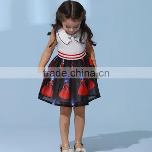 Kids 2017 Baby Girls Vintage Style Popular Design With Printing and Special Collar Designs thumbnail-1