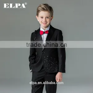 ELPA Slim Black Fancy 3 Piece Designer Kids Boys Suits thumbnail-2