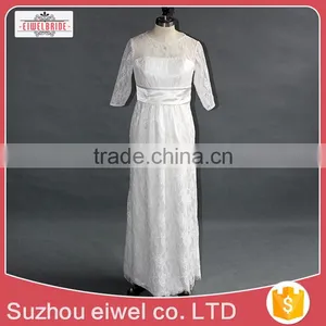 2017 Short Sleeve Sheath/Column New Wedding Dress Lace Appliques thumbnail-1