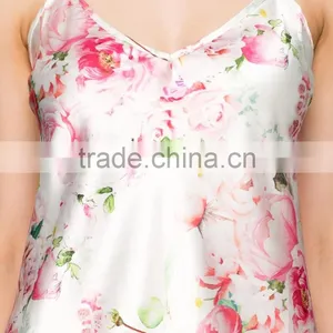 Sexy Relaxed Fit Adjustable Straps Print Women Pajamas With Lace Trim thumbnail-4
