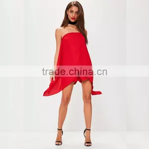 Strapless New Trendy Stylish Clothing Red Adult Woman Romper thumbnail-5