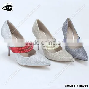 Elastic Shoe Straps With Pearls Decoration 7 Colors Shoelace for Women Shoes thumbnail-1