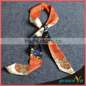 High Quality Printing Long Band Silk Scarf Necklace thumbnail-1
