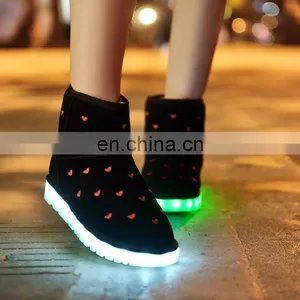 Wholesale Cool Light up Winter Snow Boots Ladies Fashion Led Shoes Woman thumbnail-2