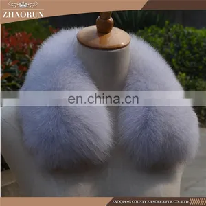 100% Real Dyed Fox Fur Collar for Garment thumbnail-1