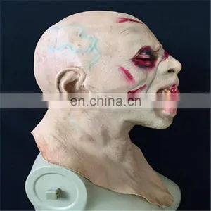 Halloween Mask Green Latex Terror Performing Party Devil Skeleton Mask thumbnail-3