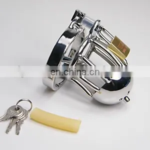 2015 New Design Stainless Steel Lockable Cock Cage Penis Cage thumbnail-3