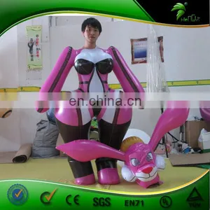 Customized Hongyi Inflatable Fox Suit , Hot Sale Sexy Animal Pink Costume thumbnail-3