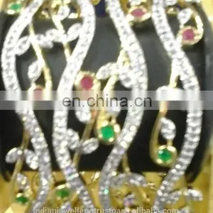 Cubic Zircon Jewelry Stone Bangle Manufacturer, Cubic Zircon Jewellery Bangles Exporter thumbnail-2