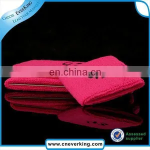 Custom Red Embroidery Terry Cotton Wristband Factory Wholesale thumbnail-1