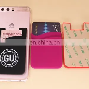 Custom Logo Mobile Phone Card Holder Adhesive Cell Phone Credit Silicone Card Holder For Phones thumbnail-3