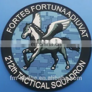 China Supplier Bulk Promotion Cheap Custom Military Hook and Loop Fastener PVC Patches FORTES FORTUNA ADIUVAT thumbnail-1