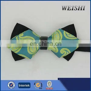 Fashion And Hot Sale Diamond Shape Green Paisley Bow Tie thumbnail-1